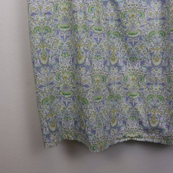 J Crew Afternoon Dress in Liberty Lodden Fabric Lg Smocked Neckline Green Blue - Picture 8 of 12